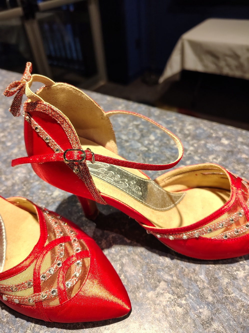 Practically Like New Red Capezio Ballroom Dance Shoes. 8.5 - Picture 5 of 9